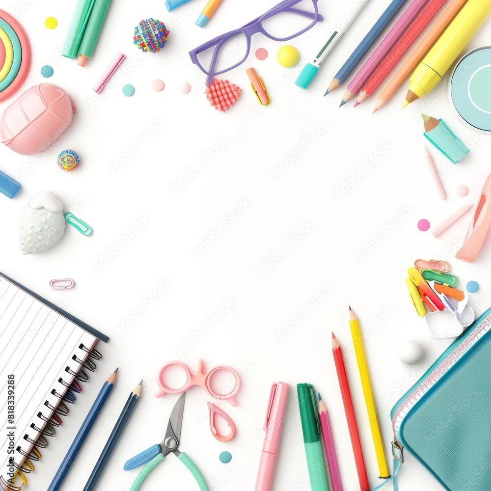 Naklejka premium Background on back to school/college theme. Clean background. Knowledge learning concept