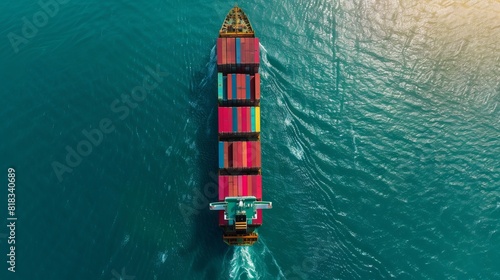 a large cargo ship carrying container © Ege