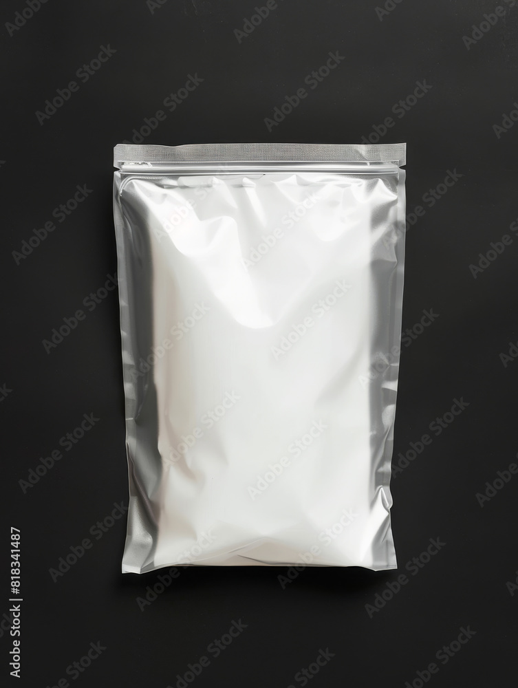 A white bag with a zipper on it A white bag with a zipper on it