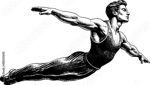 Artistic Gymnastics Man Athlete Jumping 