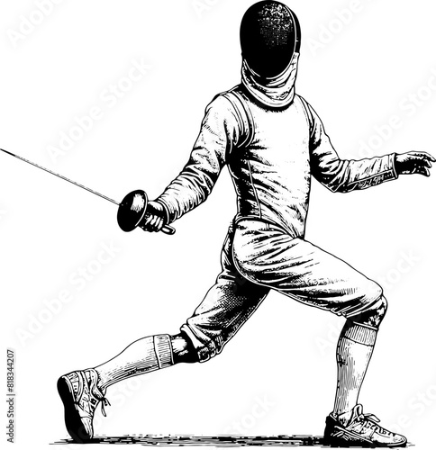 Fencing Man Or Swordsman 