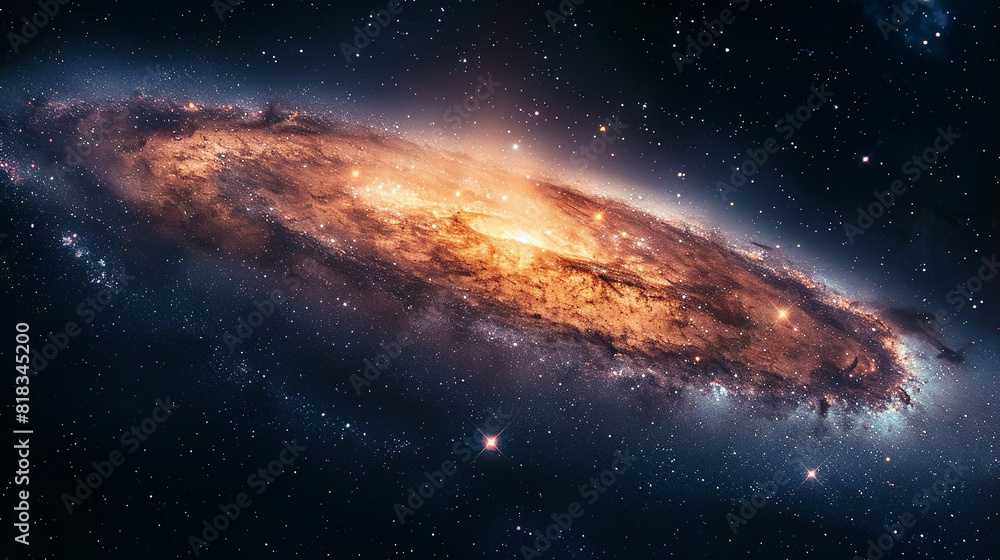 Fototapeta premium Capturing the Splendor A Landscape Photo of a Colorful Space Galaxy in Stunning Detail