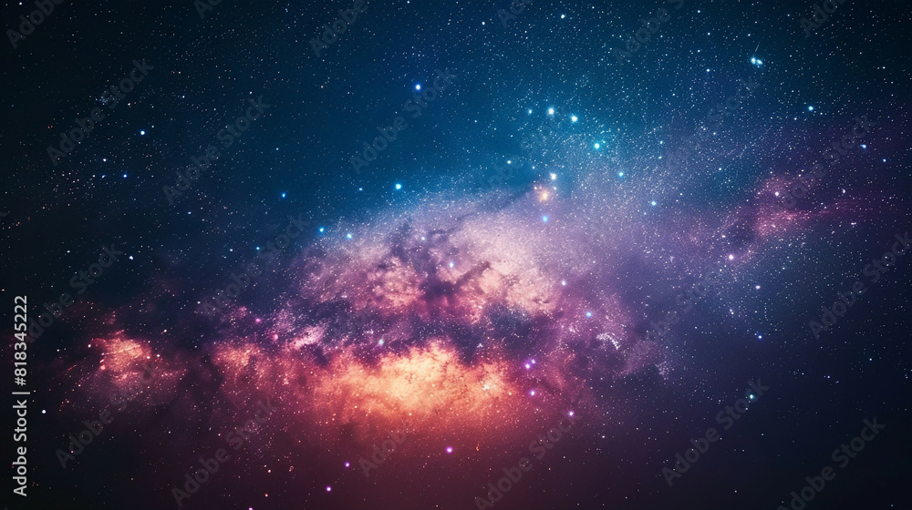 Obraz premium Capturing the Splendor A Landscape Photo of a Colorful Space Galaxy in Stunning Detail