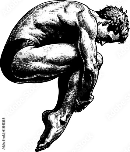 Diving Man Athlete 