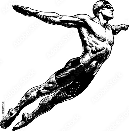 Diving Man Athlete 