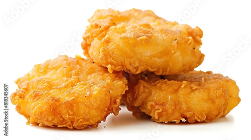 Delicious chicken nuggets isolated on white background
