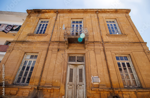 Facade of an historical house in the Lefkosa Cyprus photo