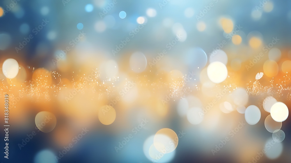 Fototapeta premium Abstract blur bokeh banner background. gold yellow, white silver, bokeh background