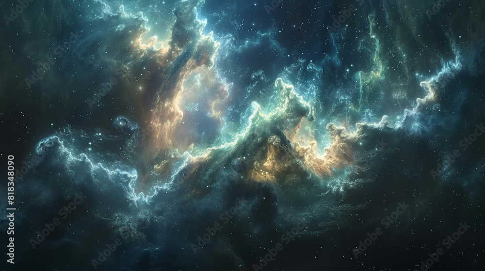 Fototapeta premium Nebula Cloud A Spectacular Display of Celestial Beauty Captured in Stunning Astrophotography