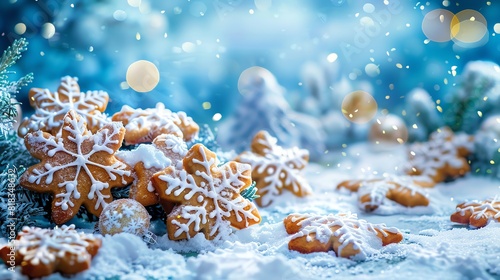 Christmas pineapple cake in the snow