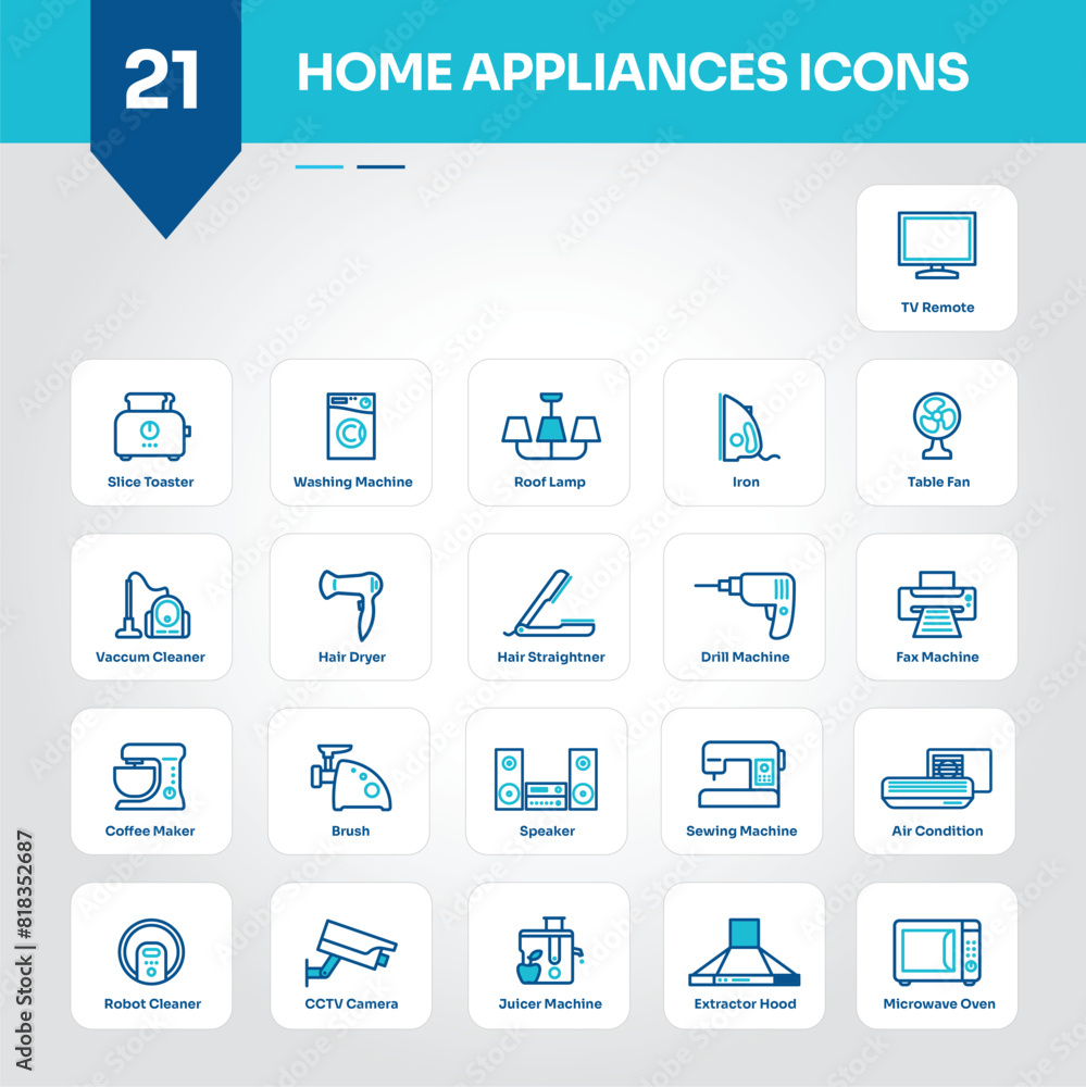 Home Appliances Icons Collection Essential Set of Kitchen, Electronics, Cooking, Washer, Dryer, Fridge, Oven, Microwave, Vacuum, Household - Editable Vector Icons Home Appliances Icons Collection Essential Set of Kitchen, Electronics, Cooking, Washer, Dryer, Fridge, Oven, Microwave, Vacuum, Household - Editable Vector Icons