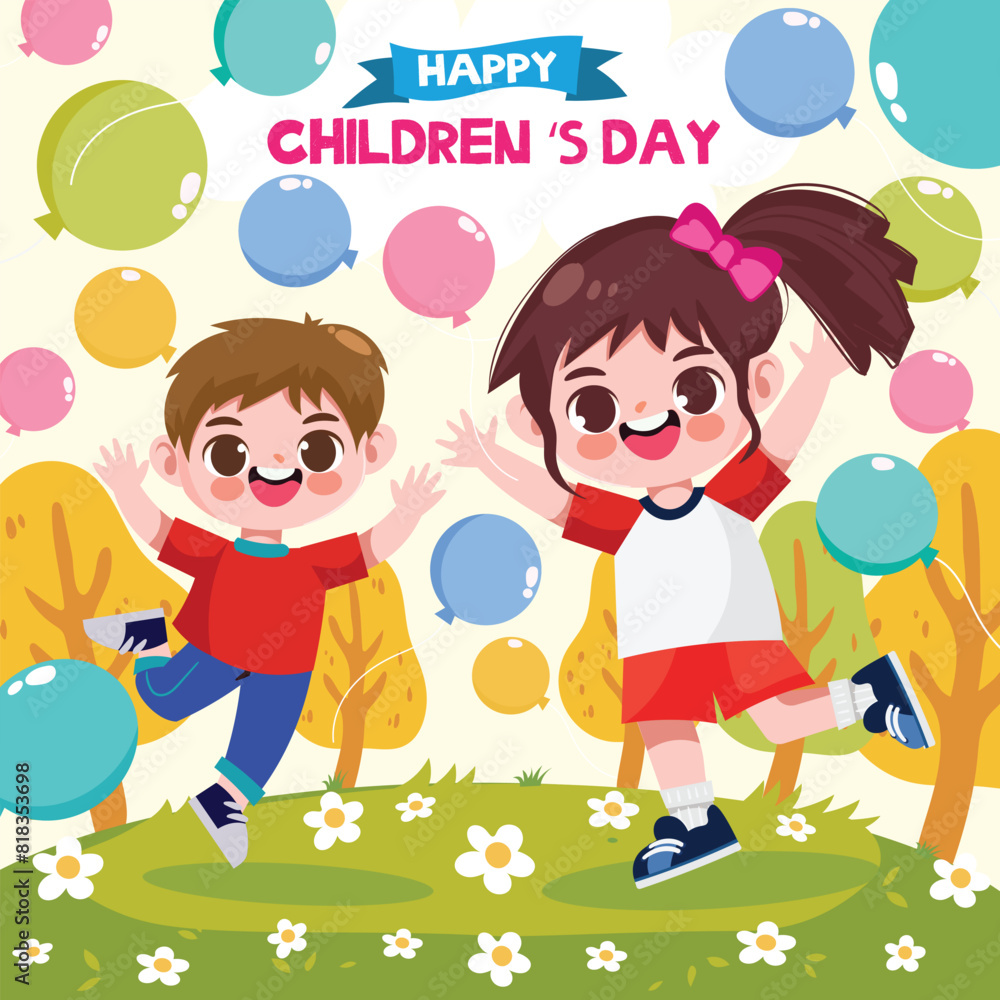 Hand drawn flat world children's day illustration Hand drawn flat world children's day illustration