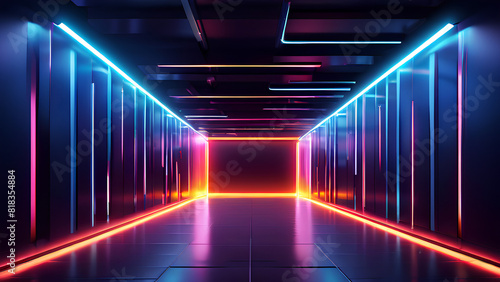 Neon Highway - Follow the Lights in this Futuristic Hallway (3D Art)