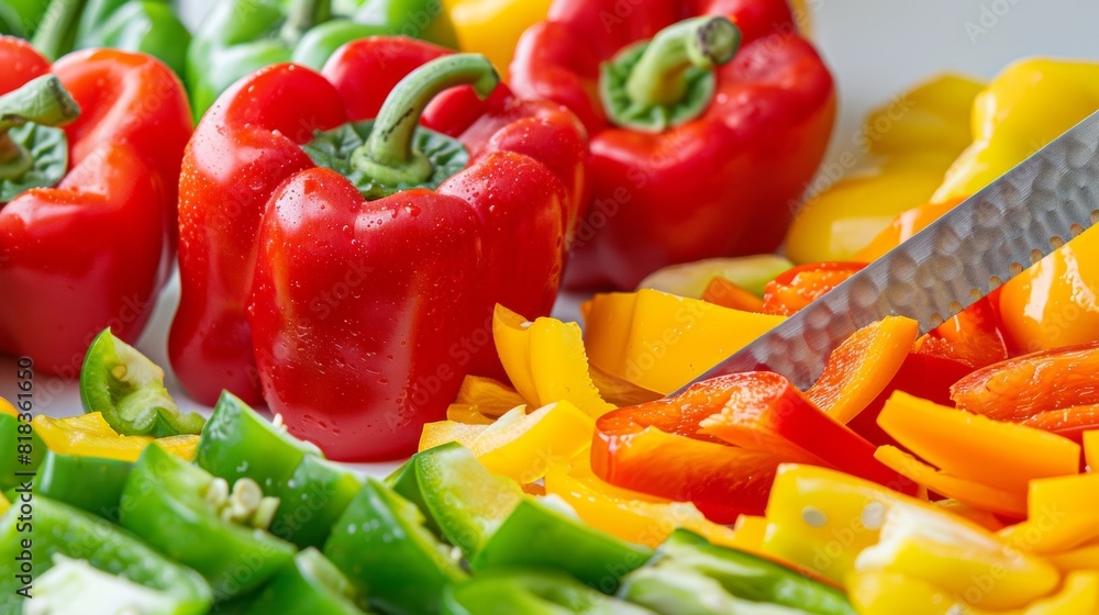 Close Up of Sliced Bell Peppers Close Up of Sliced Bell Peppers