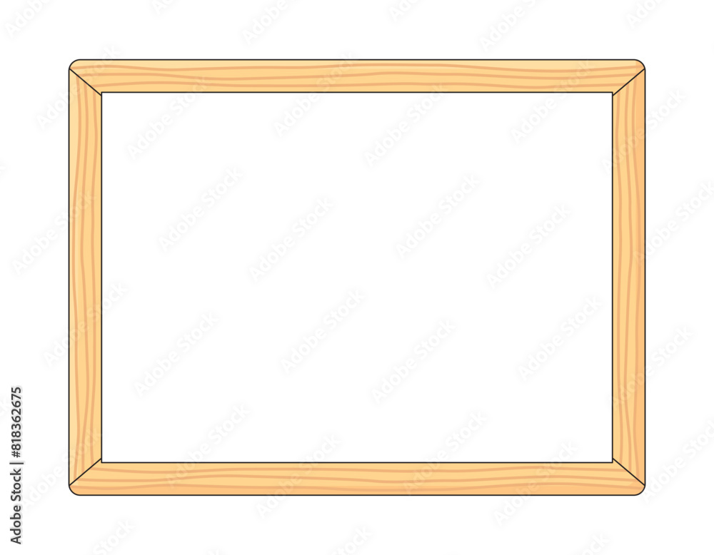 Wooden frame with a white blank canvas board vector Wooden frame with a white blank canvas board vector