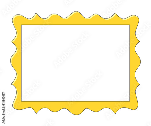Yellow golden vintage style frame with a white blank canvas board vector