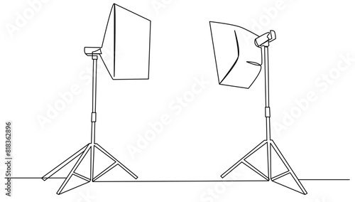 Continuous Soft Box Light Isolated. Concept photography,business,digital vector illustration