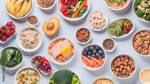 Healthy diet foods background top view  Generative AI