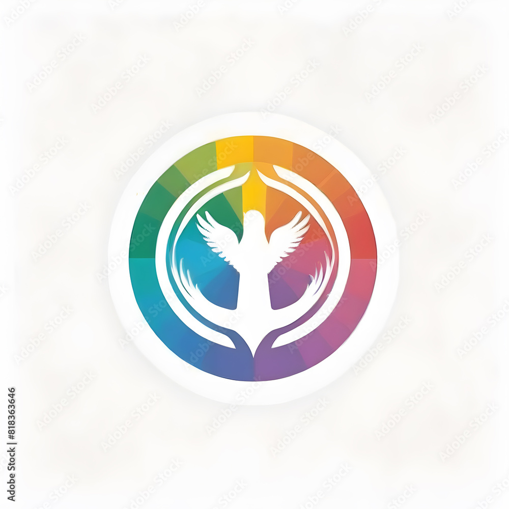 LGBTQ+ color themed logo icon emblem symbol, Generative AI LGBTQ+ color themed logo icon emblem symbol, Generative AI