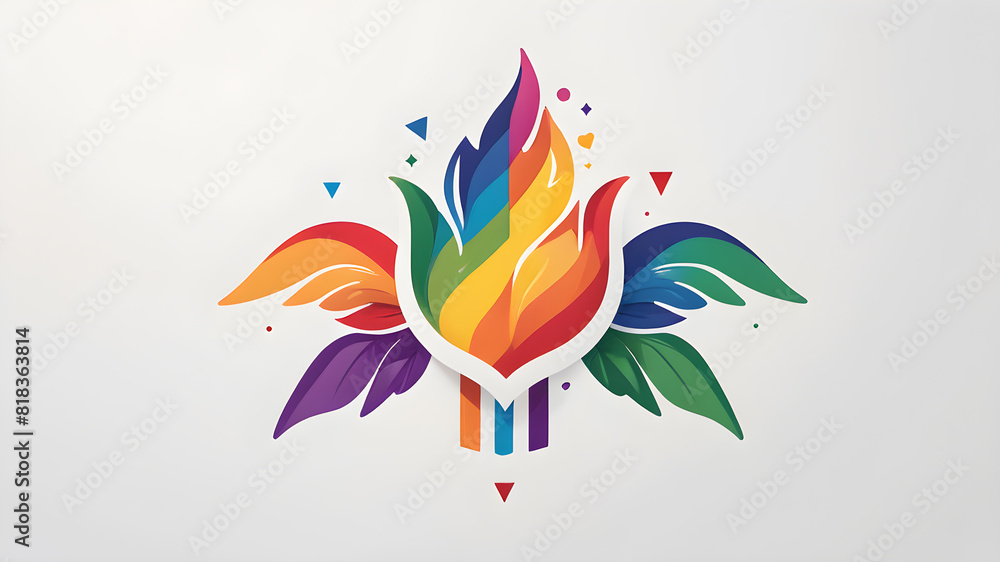 Obraz premium LGBTQ+ color themed logo icon emblem symbol, Generative AI