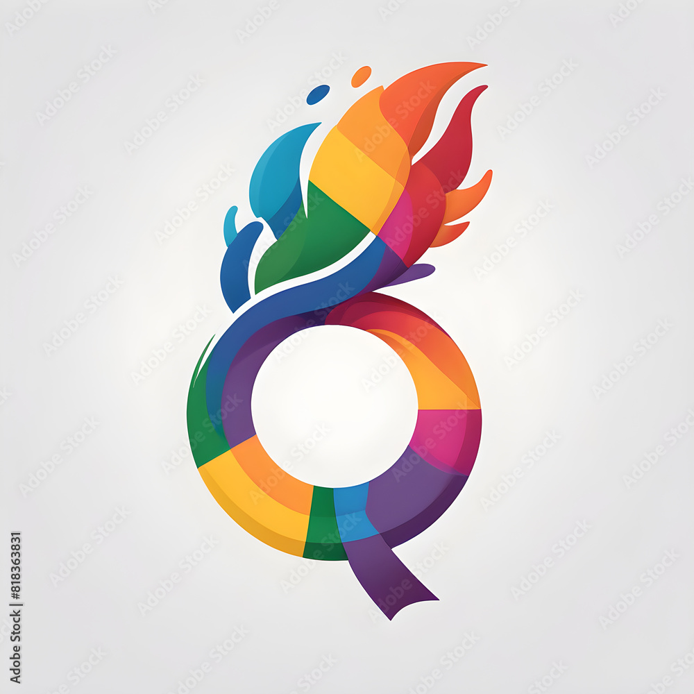 Obraz premium LGBTQ+ color themed logo icon emblem symbol, Generative AI