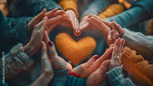 A close-up of hands forming a heart shape,generative ai photo