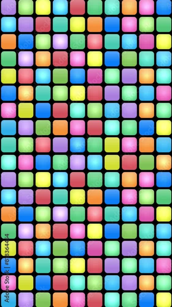 Animated retro old background with flashing colored squares Animated retro old background with flashing colored squares