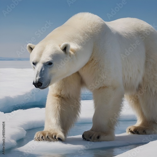 Polar Bear in the Arctic Snow