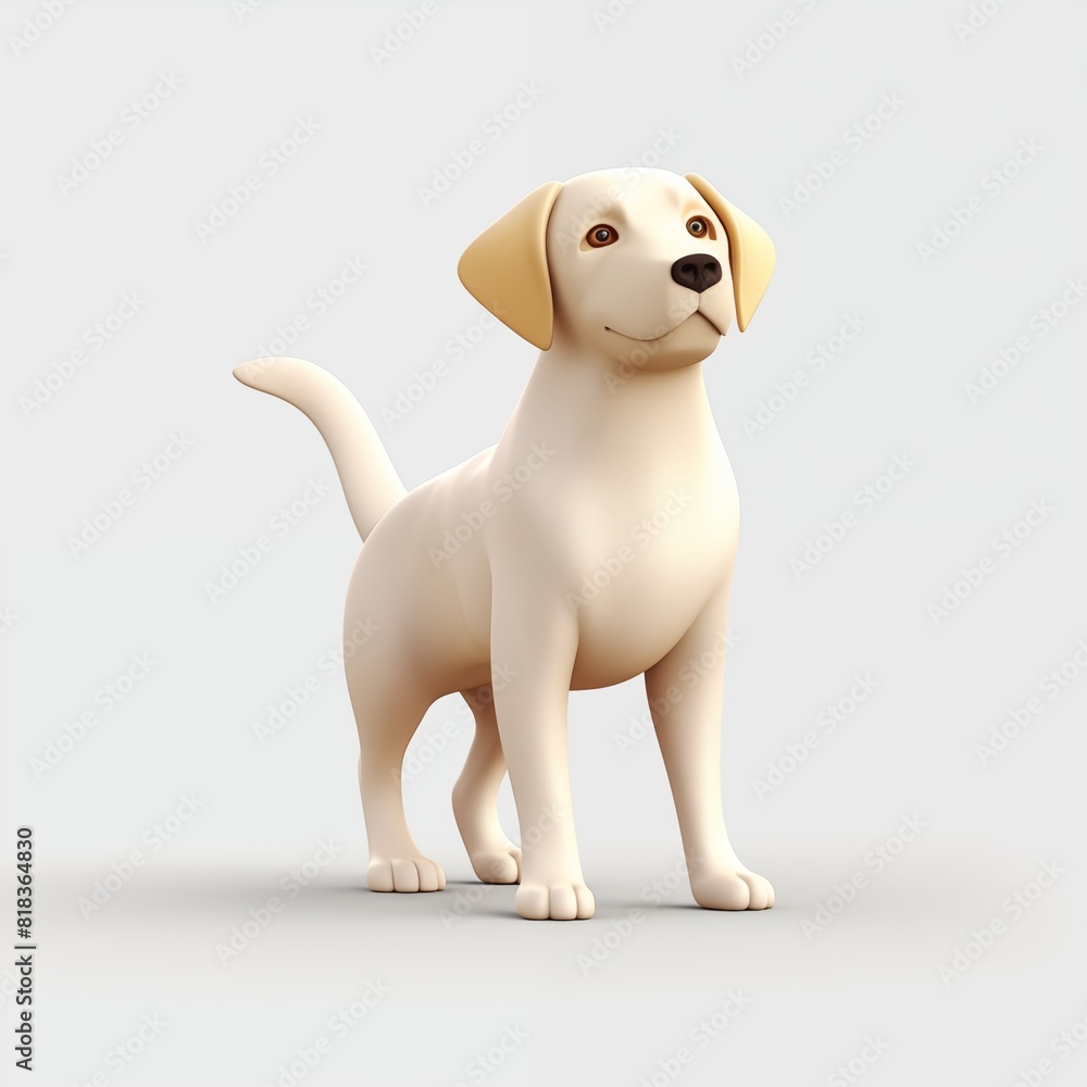 3d dog. Cute labrador retriever illustration isolated on white background. 3d dog. Cute labrador retriever illustration isolated on white background.