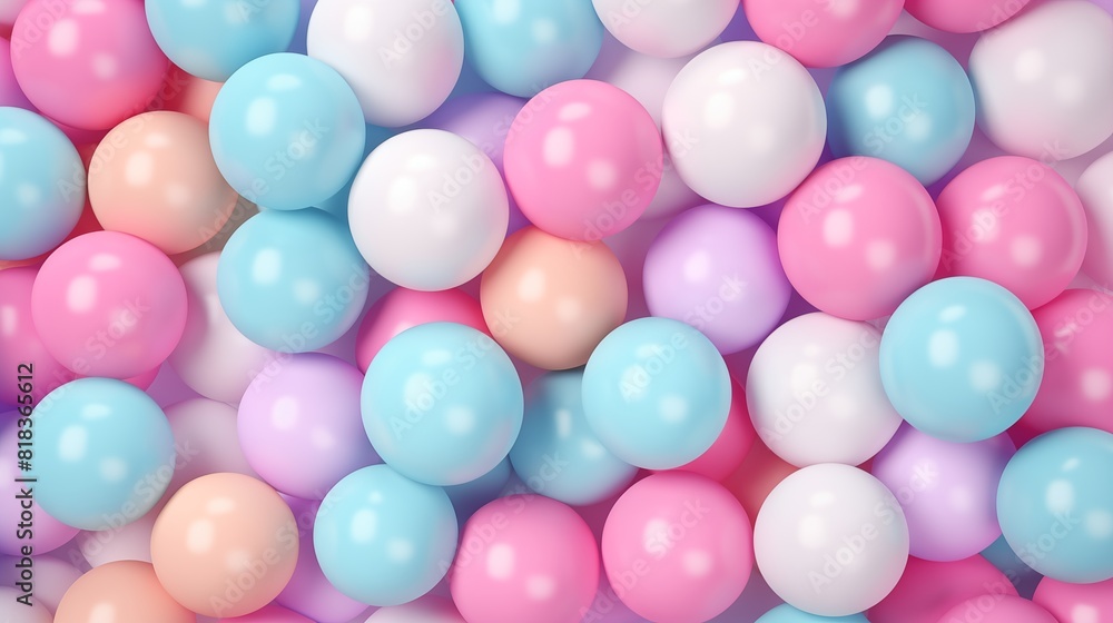 Delicious sweet balls, round candies background, 3d top view. Delicious sweet balls, round candies background, 3d top view.