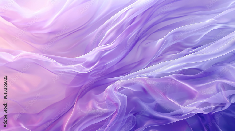 Abstract purple and light violet background with flowing silk fabric, creating an elegant and dreamy atmosphere. The soft hues of the color palette create a sense of tranquility and sophistication. Abstract purple and light violet background with flowing silk fabric, creating an elegant and dreamy atmosphere. The soft hues of the color palette create a sense of tranquility and sophistication.