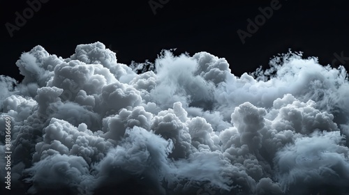 cloud effect isolated with black background 