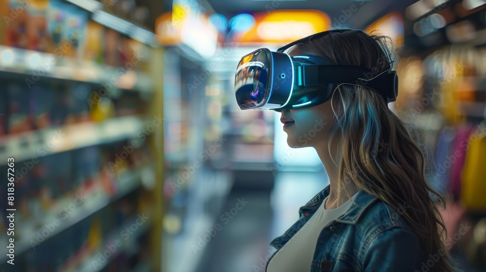 Digital transformation in the retail sector, showcasing a virtual reality shopping experience Digital transformation in the retail sector, showcasing a virtual reality shopping experience
