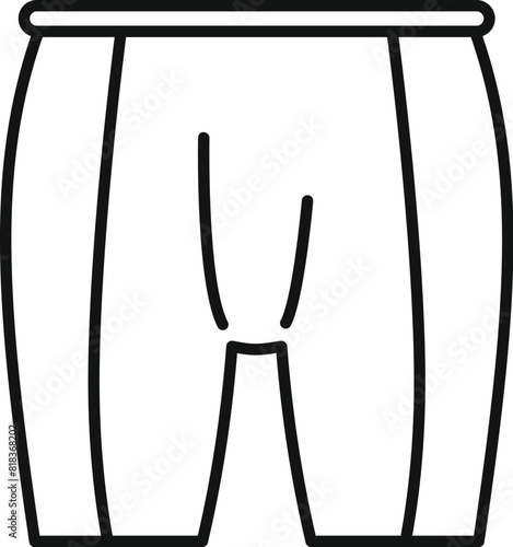 Simple black and white line art vector illustration of a pair of pants