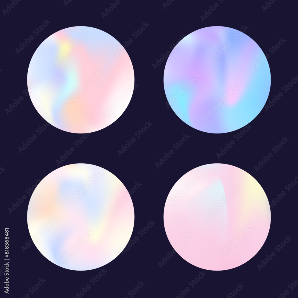 Gradient round set with holographic mesh. Abstract hologram. Bright gradient round set. Minimalistic 90s, 80s retro style graphic template for flyer, poster, banner, mobile app. Gradient round set with holographic mesh. Abstract hologram. Bright gradient round set. Minimalistic 90s, 80s retro style graphic template for flyer, poster, banner, mobile app.