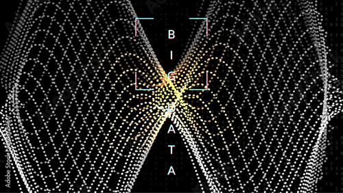 Digital Background. Concept: intelligent computer research. Visual design of an engineering network. Visualization of particles with financial value. Abstract Background.
