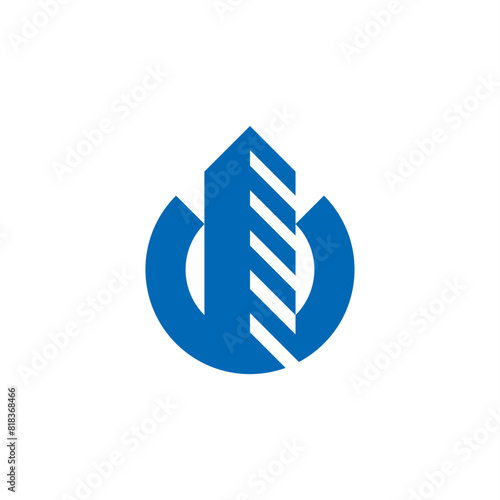 C logo of one clean building graphs vector