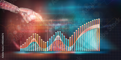 Digital financial investment graph on a beautiful abstract background.