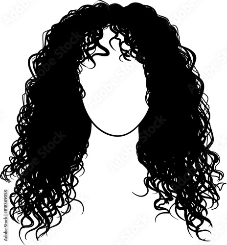 Girl with curly hair avatar isolated vector	