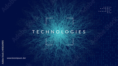 Technolog Background. Science vector: digits of the future. Partial banner as a cover for cloud computing. Analytical patterns for global energy. Digit Background.