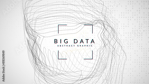 Tech Background. Deep learning for future intelligence. Visual flow of engineering and computing. Visualization of particles with financial value. Artificial Background.