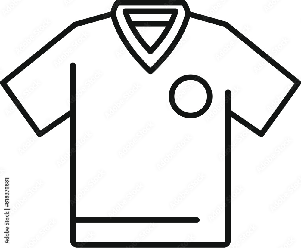 Line art illustration of a soccer jersey, perfect for sportsthemed designs Line art illustration of a soccer jersey, perfect for sportsthemed designs
