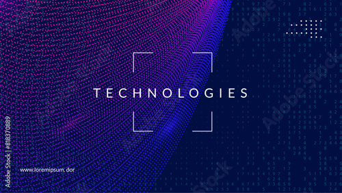 Quantum Background. Science vector: digits of the future. Partial cover of a network banner. Analytical patterns for mobile security. Artificial Background.