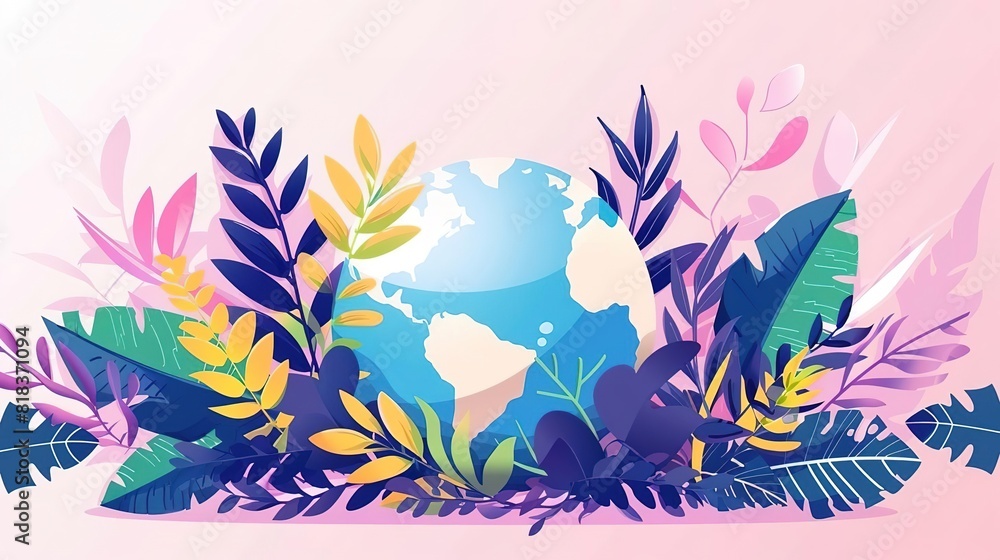A beautiful digital art of a tropical paradise. The artwork features lush green vegetation, vibrant flowers, and a tranquil blue ocean. A beautiful digital art of a tropical paradise. The artwork features lush green vegetation, vibrant flowers, and a tranquil blue ocean.