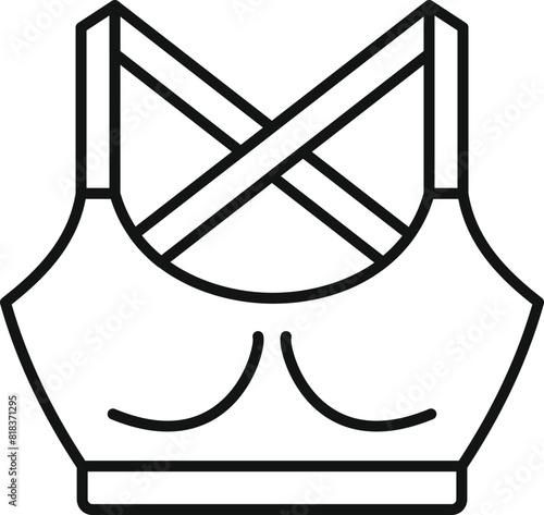 Elegant vector line drawing of a sports bra suitable for fitnessrelated designs