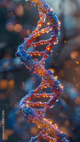 A DNA helix close up illustration. 