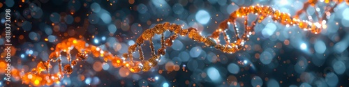 A DNA helix close up illustration. 