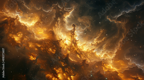 Macro Photo of a Nebula's Cosmic Intricacies Revealing the Mysteries of the Universe in Stunning Detail