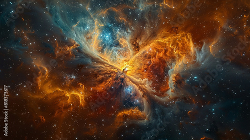 Macro Photo of a Nebula's Cosmic Intricacies Revealing the Mysteries of the Universe in Stunning Detail