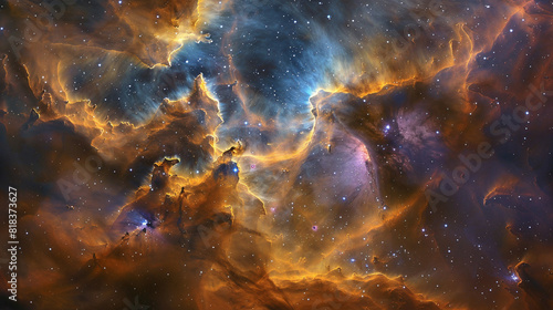 Macro Photo of a Nebula's Cosmic Intricacies Revealing the Mysteries of the Universe in Stunning Detail